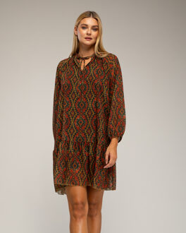 Jurk met geometrische print Bourgogne - One Size