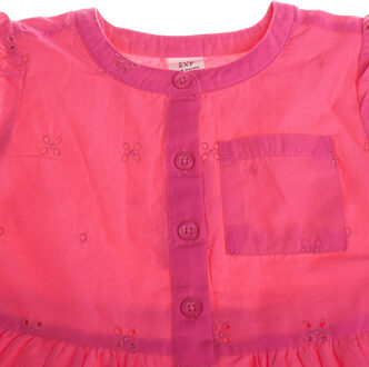 Jurk met korte mouwen 602088 meisje Fuchsia