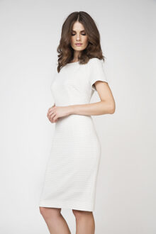 Jurk met korte mouwen - maat Ecru