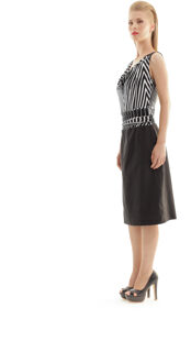 Jurk met kraagprint - maat Zwart