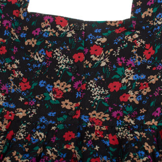 Jurk met lange mouwen en vierkante hals 484115 meisje Veelkleurig - 4-5J / 104-110cm