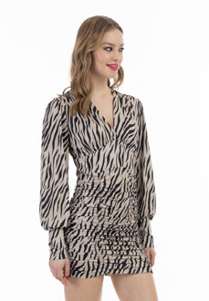 jurk met lange mouwen - maat Beige