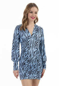 jurk met lange mouwen - maat Blauw