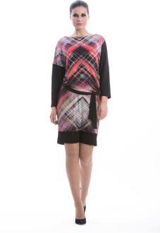 Jurk met patroon in het rood - EU 42 / UK 14