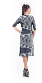 Jurk met print en panelen Groen