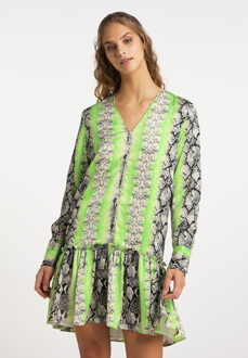 jurk met reptielenprint gaya - maat Groen