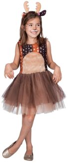 Jurk Rendier Meisje Met Tiara Bruin - Kastanje