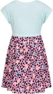 Jurk van organisch katoen met luipaardprint voor meisjes (Lichtblauw) - 2-3J / 92-98cm
