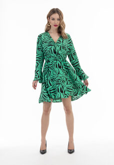 jurk - zebraprint sookie Groen - XS