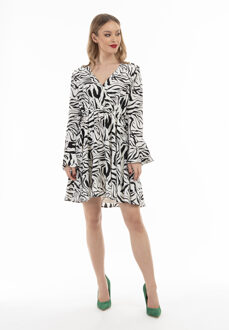 jurk - zebraprint sookie Zwart/wit
