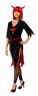 Jurk Zwart Rood Halloween - Carnavalskleding - Volwassenen - S/M