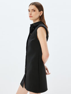 JURKEN Boven knielengte Met knoppen Jurk Zwart