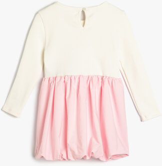 JURKEN Knielengte Ballonvorm Jurk Wit