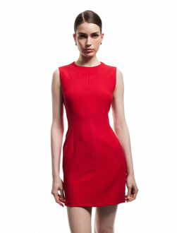 JURKEN Mini-jurk A-lijn Mouwloos Rood