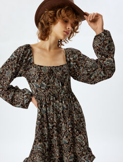 JURKEN Mini-lengte Fit & Flare-jurk Jurk Bruin