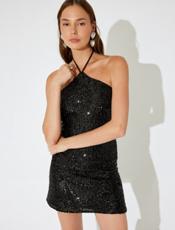 JURKEN Mini-lengte Fit & Flare-jurk Jurk Zwart