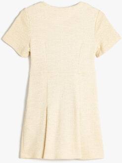 JURKEN Mini-lengte Met knoppen Jurk Ecru