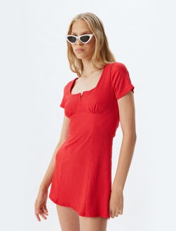 JURKEN Mini-lengte Vorm A Jurk Rood