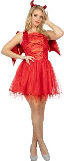 Jurkje Duivel Vrouw met vleugels en tiara Rood - Zalm