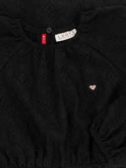 Jurkje lace look voor meisjes in de kleur Zwart - 98