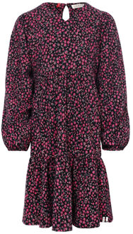 Jurkje zwart krinkel mini flowers voor meisjes in de kleur - maat 98
