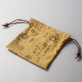 Jusen Quik Pot Theewaar Opbergtas Blauw & Geel Draagbare Trekkoord Doek Tas Voor Reizen Theepot Theekopje Accessoires DP133BZ