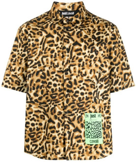 Just Cavalli Bruin Shirt voor Mannen Just Cavalli , Multicolor , Heren - Xl,L,M