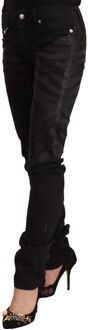 Just Cavalli Dames Zwarte Mid Waist Versierde Skinny Jeans - 33 (Taille)