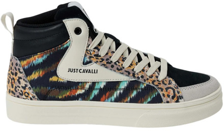 Just Cavalli Fantasy Print Hoge Top Sneakers Just Cavalli , Multicolor , Dames - 38 Eu,36 EU