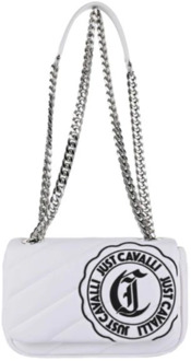Just Cavalli Gewatteerde schoudertas met logo Just Cavalli , White , Dames - ONE Size