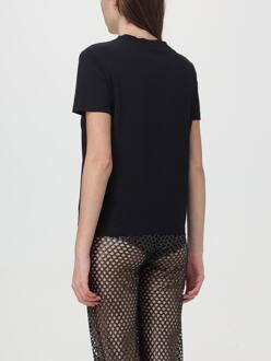 Just Cavalli Gouden Logo Korte Mouwen T-shirt Zwart