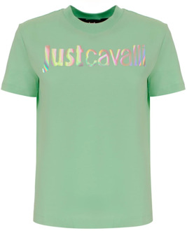 Just Cavalli Groene T-shirt en Polo Collectie Just Cavalli , Green , Dames - L,M,S,Xs,2Xs