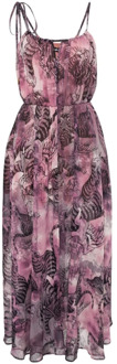 Just Cavalli Roze Georgette Lurex PR AngelTiger Jurk Just Cavalli , Pink , Dames - S,Xs