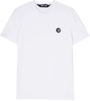 Just Cavalli Wit Logo T-shirt Just Cavalli , White , Heren - Xl,L,M,S
