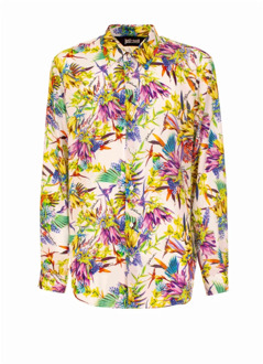 Just Cavalli Wit Overhemd Just Cavalli , Multicolor , Heren - M,S