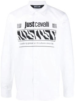 Just Cavalli Wit Overhemd Just Cavalli , White , Heren - S,3Xl