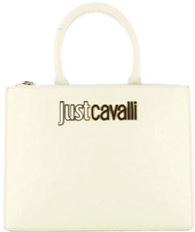 Just Cavalli Wit Rechthoekige Handtas met Gouden Accenten Just Cavalli , White , Dames - ONE Size