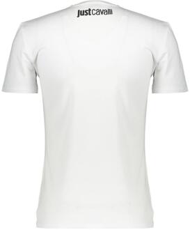Just Cavalli wit T-shirt met omwikkeld logo met slangenprint - maat M
