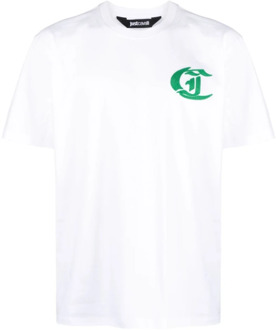 Just Cavalli Witte Grafische T-shirt en Polo Just Cavalli , White , Heren - L,M,S