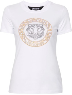 Just Cavalli Witte Grafische T-shirts en Polo's Just Cavalli , White , Dames - M,S,Xs