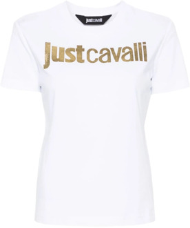 Just Cavalli Witte Logo T-shirts en Polos Just Cavalli , White , Dames - L,M,S,Xs