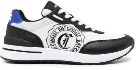 Just Cavalli Witte Sneakers met Cordura+Mesh+Grainy Pu+Gummy Just Cavalli , Multicolor , Heren - 42 Eu,44 Eu,40 Eu,41 Eu,45 Eu,43 EU
