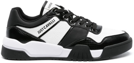 Just Cavalli Witte Sneakers met Patent, Python PU, Gestempeld Leer Just Cavalli , White , Heren - 44 Eu,42 Eu,41 Eu,45 Eu,40 Eu,43 EU