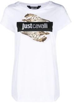 Just Cavalli Witte T-shirt en Polo Collectie Just Cavalli , White , Dames - L,M,S,Xs,2Xs