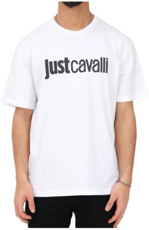 Just Cavalli Witte T-shirt en Polo Collectie Just Cavalli , White , Heren - 2Xl,Xl,L,M,S