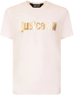 Just Cavalli Witte T-shirt en Polo Collectie Just Cavalli , White , Heren - L,M,S