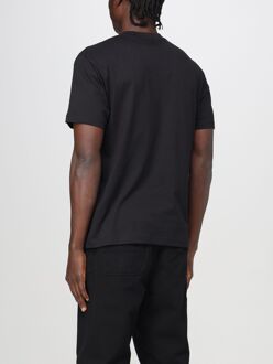 Just Cavalli Zilveren Logo T-shirt Zwart