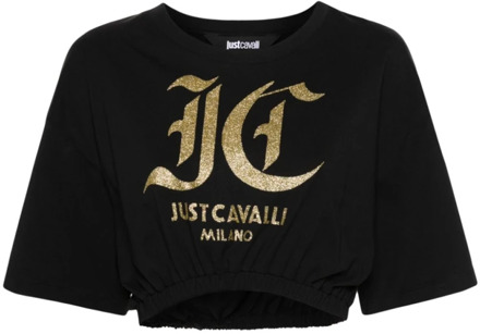Just Cavalli Zwart Logo T-shirt Just Cavalli , Black , Dames - L,M,S,Xs