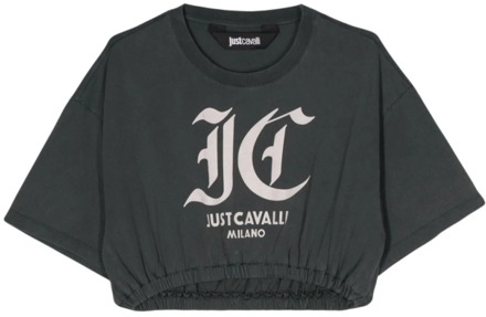 Just Cavalli Zwart Logo T-shirt Polo Just Cavalli , Black , Dames - L,M,S,Xs