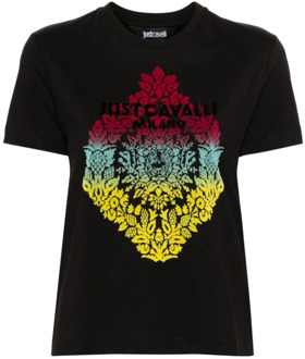 Just Cavalli Zwarte Grafische T-shirts en Polos Just Cavalli , Black , Dames - M,S,Xs